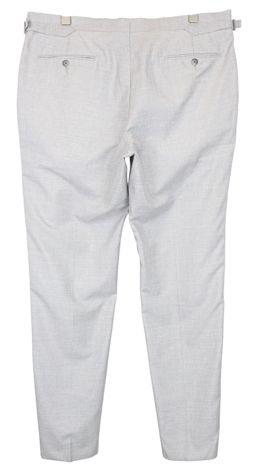 SUITSUPPLY Havana Jetted Men Suit UK46R Grey Slim 2Piece Wool Silk Linen