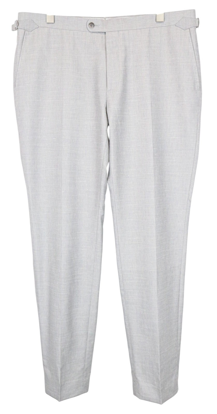 SUITSUPPLY Havana Jetted Men Suit UK46R Grey Slim 2Piece Wool Silk Linen