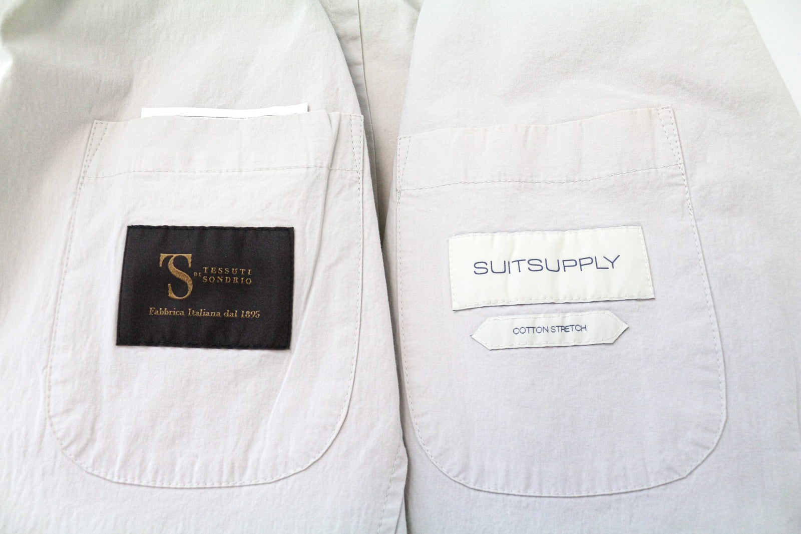 SUITSUPPLY Lazio Patch Unconstructed Men Suit UK36R Beige Slim 2-Piece Cotton