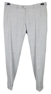 SUITSUPPLY Soho Turn Up Men Trousers UK44R Grey Melange Slim Wool Flat-Front