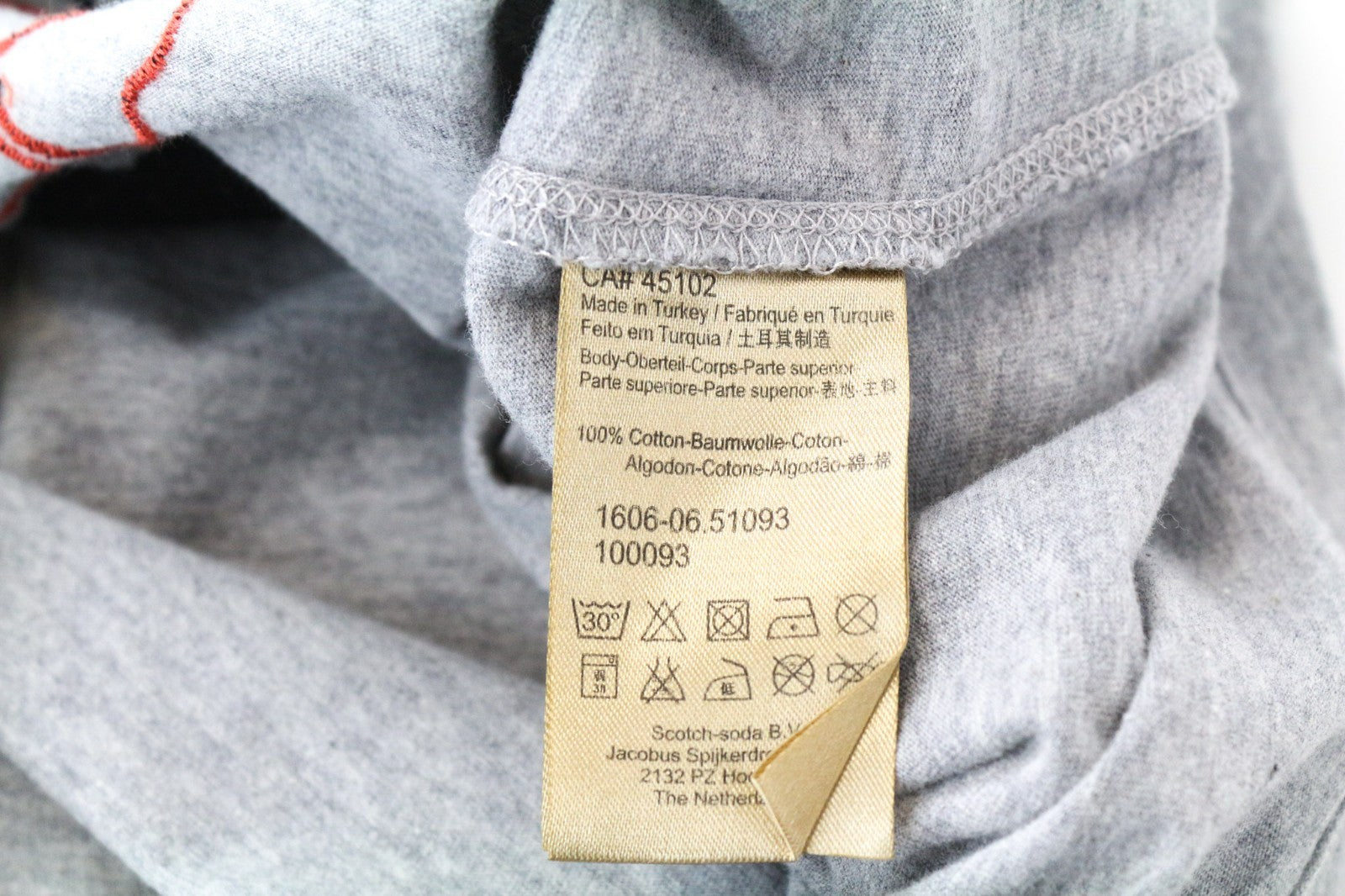 SCOTCH & SODA Ams Blauw Men T-Shirt M Grey Pure Cotton Short Sleeve Pullover