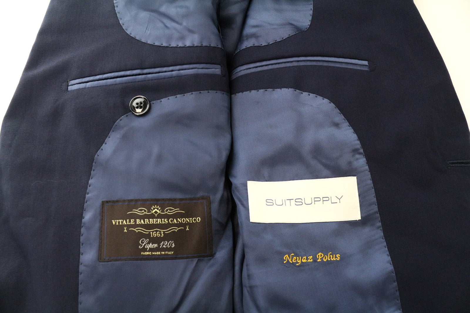 SUITSUPPLY La Spalla Men Blazer UK36S Blue Pure Wool Classic Notch Lapel