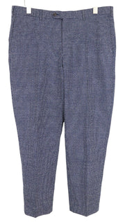SUITSUPPLY Brescia Men Trousers UK42L Blue Linen Silk Cotton Blend Patterned