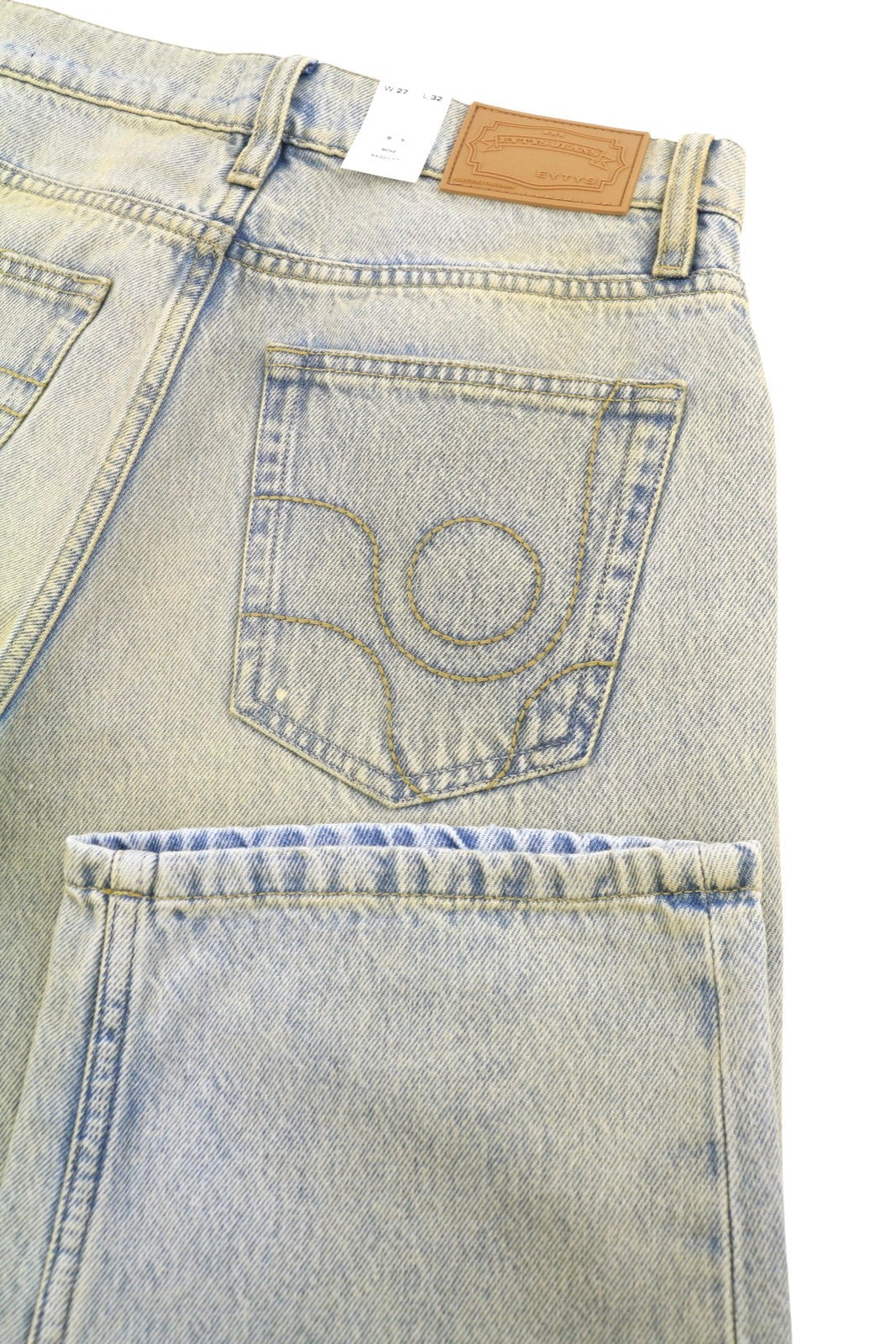 EYTYS Benz Bronze Baggy Fit Women's Jeans W27/L32 Blue Faded Aged Paint RRP370