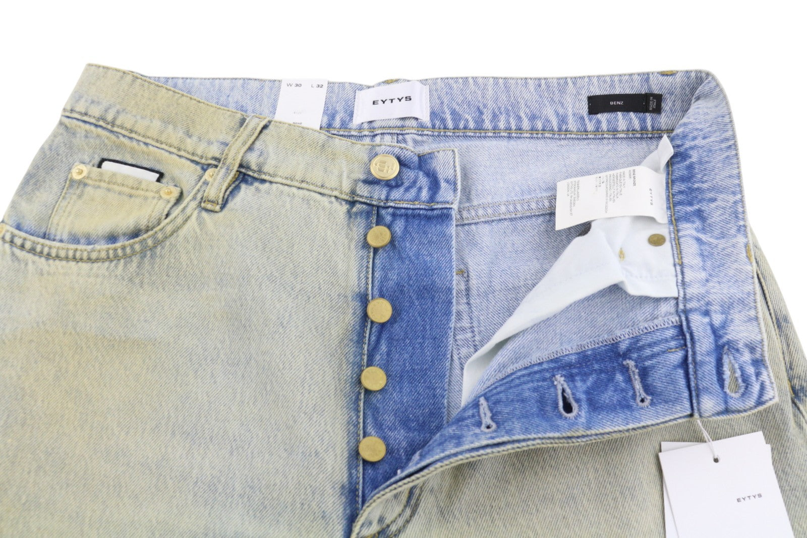 EYTYS Benz Bronze Baggy Fit Women's Jeans W30/L32 Blue Faded Aged Unisex RRP370