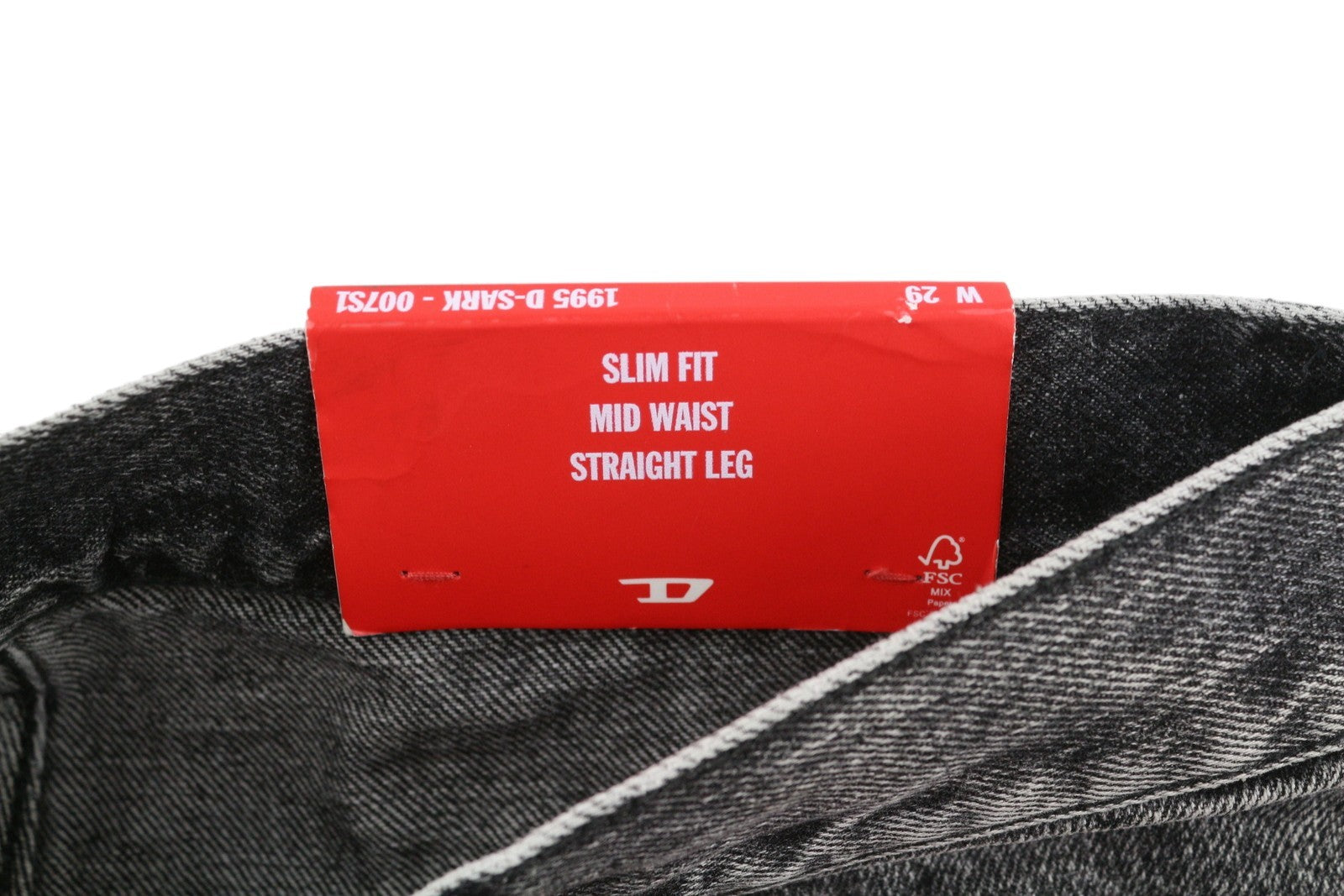 DIESEL 1995 D-Sark 007S1 Men's Jeans W29 Grey Faded Distress Slim Fit Straight