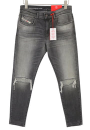DIESEL 2019 D-Strukt 09G03 Men's Jeans W30/L32 Grey Faded Distress Slim