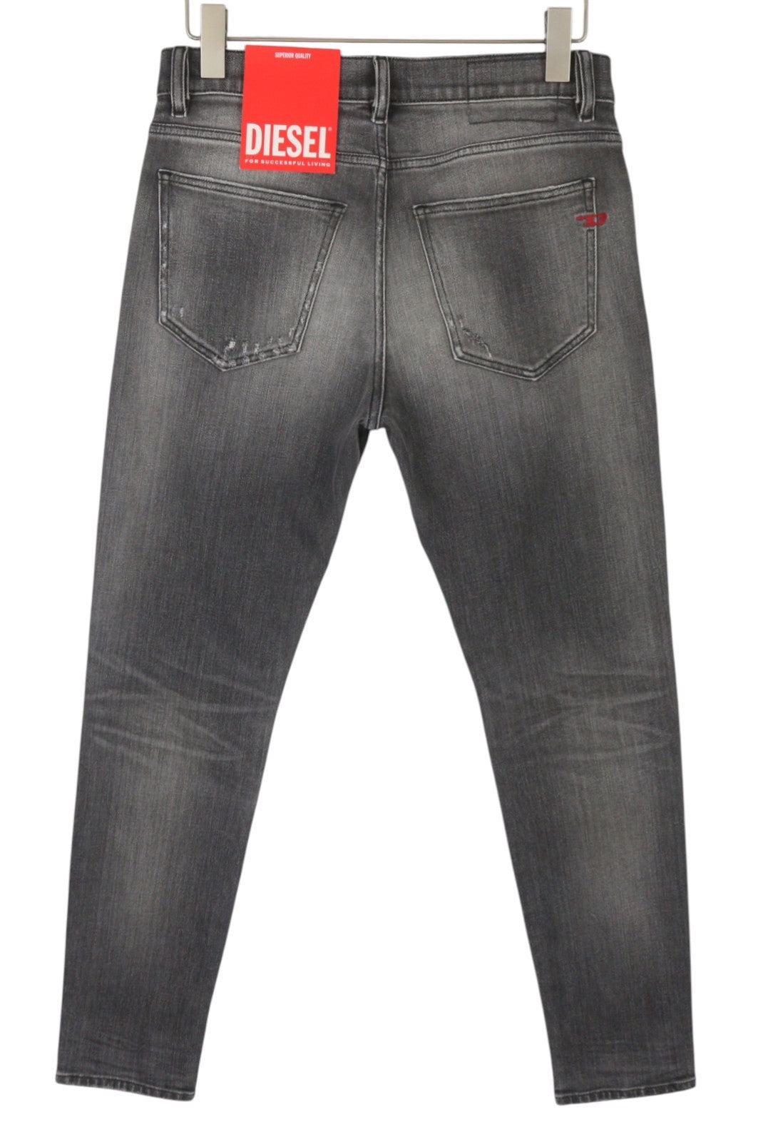 DIESEL 2019 D-Strukt 09G03 Men's Jeans W29/L32 Grey Faded Whiskers Distress