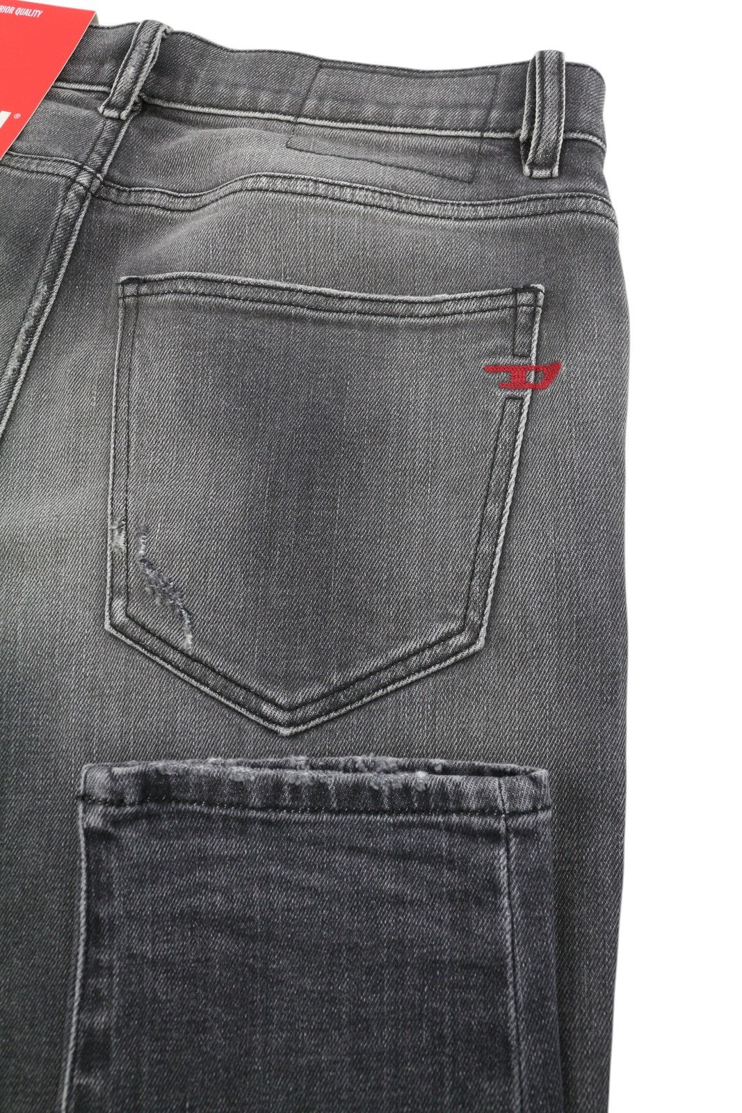DIESEL 2019 D-Strukt 09G03 Men's Jeans W29/L32 Grey Faded Whiskers Distress