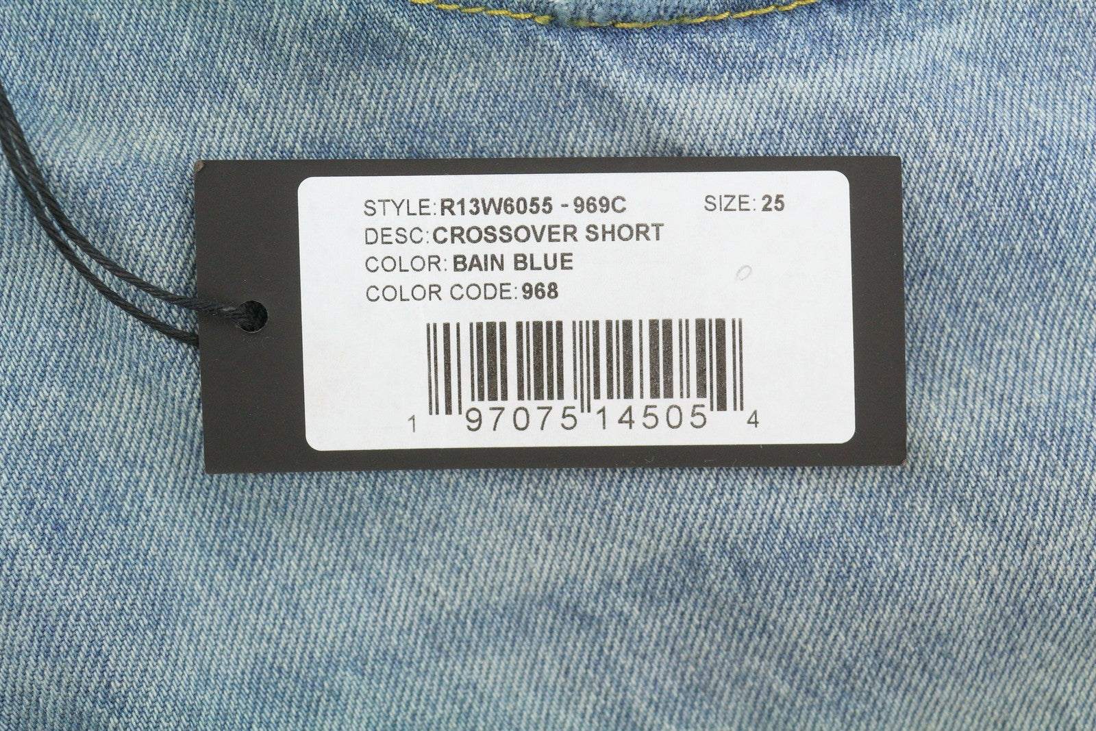 R13 Cross Over Women's Shorts 25 Bain Blue Asymmetric Button Fastening Denim
