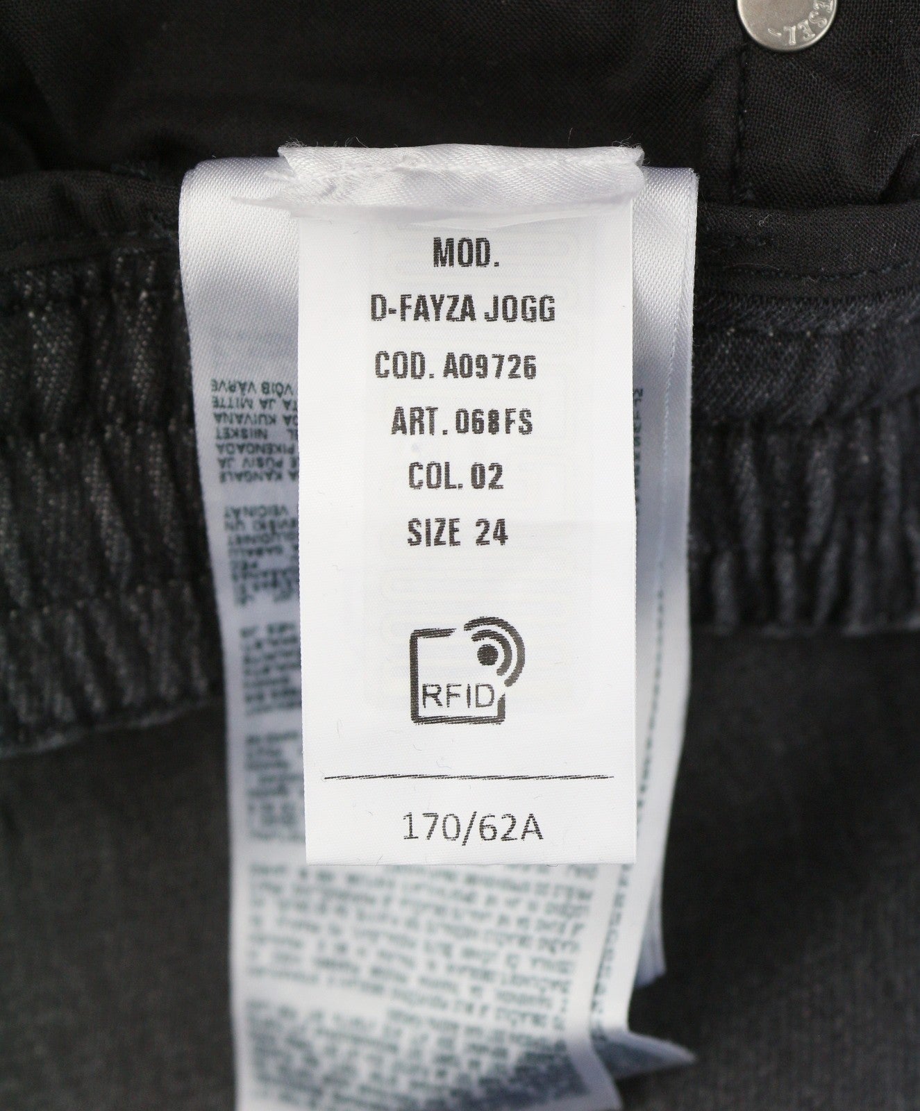 DIESEL D-Fayza Jogg 068FS Women's Jeans W24 Dark Grey Whiskers Faded Cropped