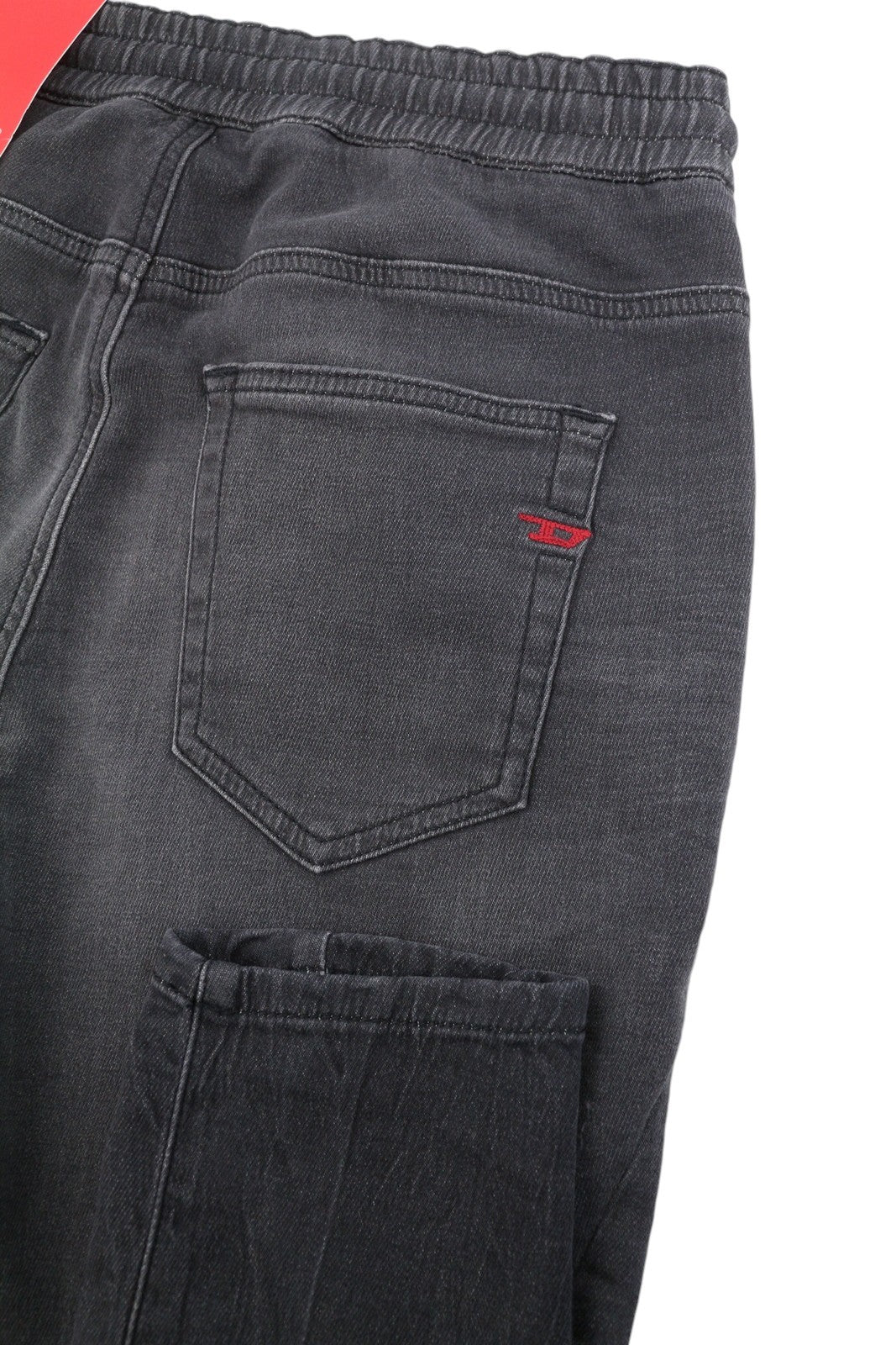 DIESEL D-Fayza Jogg 068FS Women's Jeans W24 Dark Grey Whiskers Faded Cropped