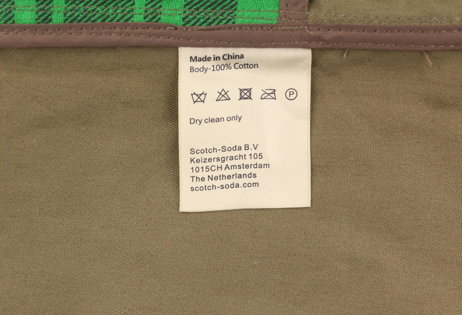 SCOTCH & SODA Men's Coat M Green Check Printed Mid Length Trench RRP349