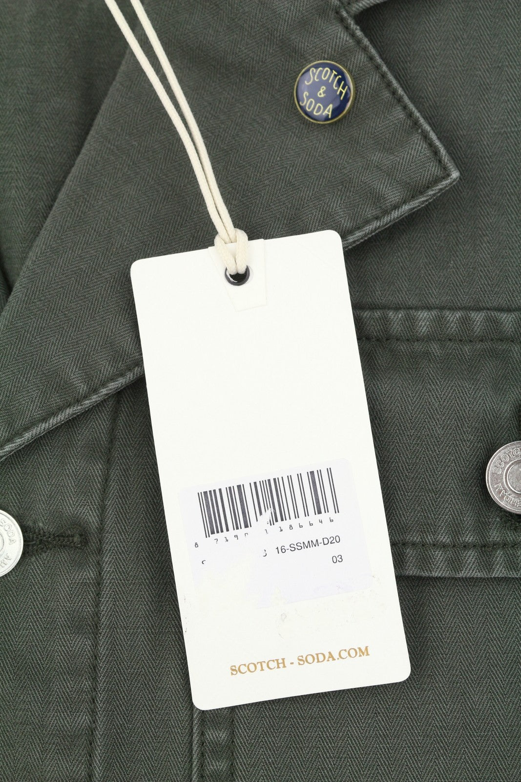 SCOTCH & SODA Men's Jacket M Dark Green Button-Up Oversized Unisex Lightweight