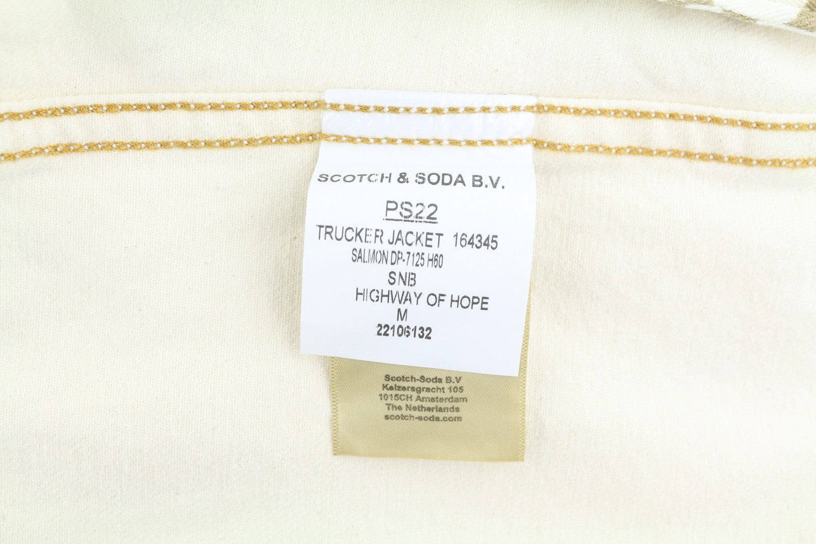 SCOTCH & SODA Highway Of Hope Men's Jacket M Beige Button Unlined Spread Denim