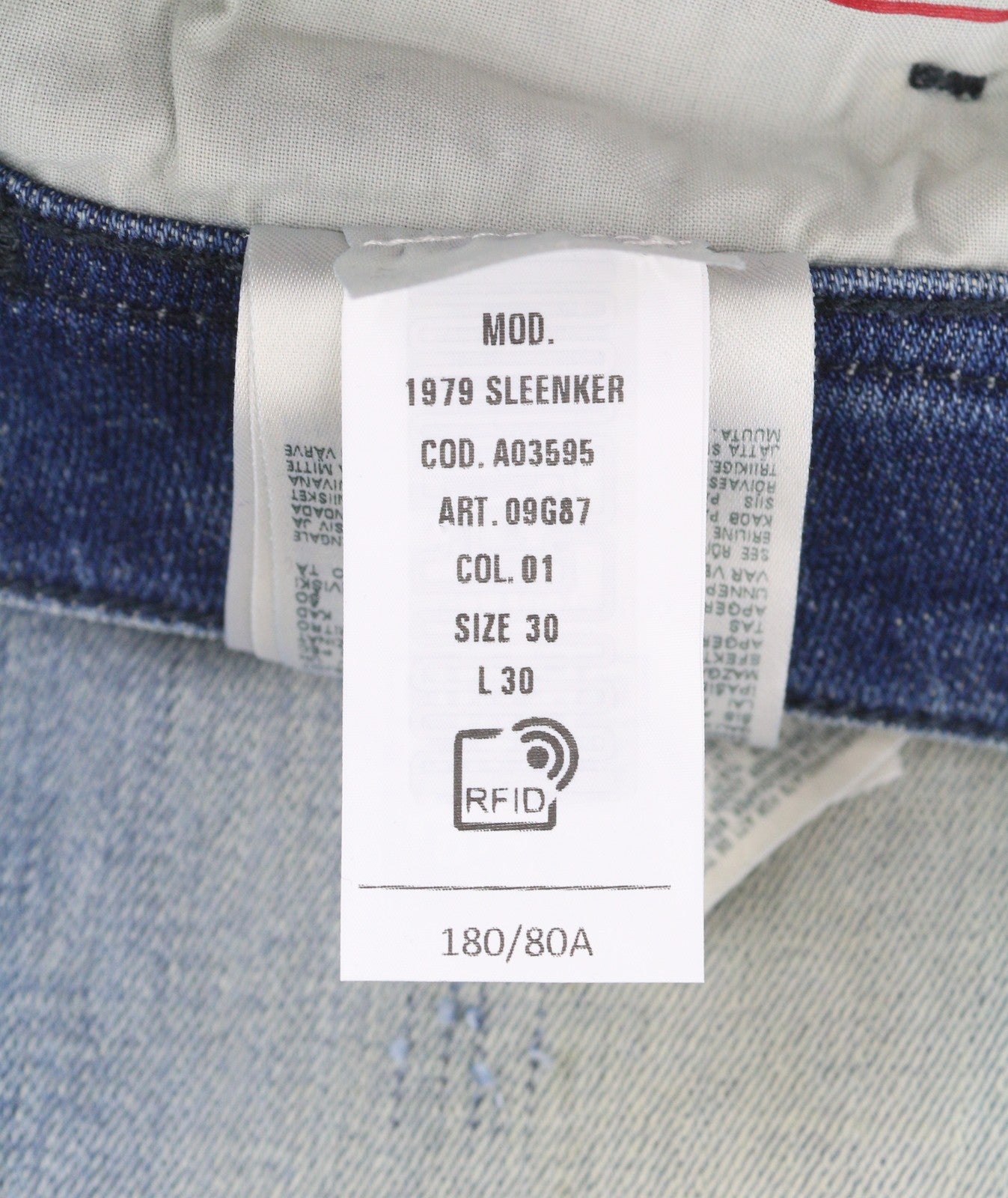 DIESEL 1979 Sleenker 09G87 Men's Jeans W30/L30 Blue Faded Low Waist Skinny Fit
