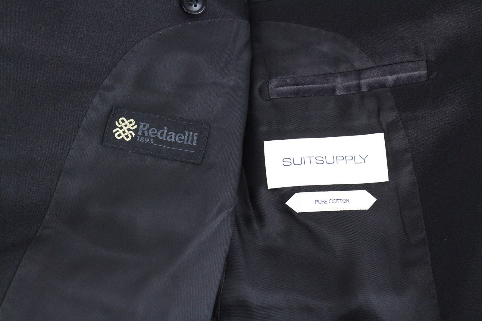 SUITSUPPLY Lazio Tuxedo Men Blazer UK36R Grey Slim Cotton Stretch Velvet Peak