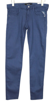 REPLAY Anbass Men Trousers W30/L34 Slim Fit Casual 5-Pocket Blue Cotton Stretch