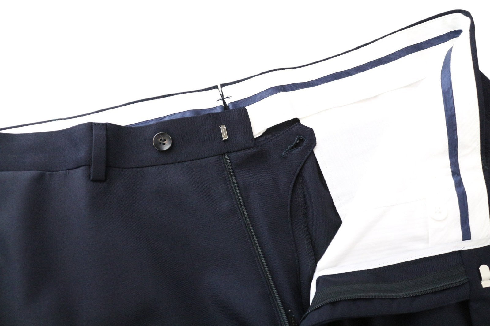 SUITSUPPLY Ferrara Men Suit UK44S Trousers Waistcoat Navy Blue Wool 2 Piece