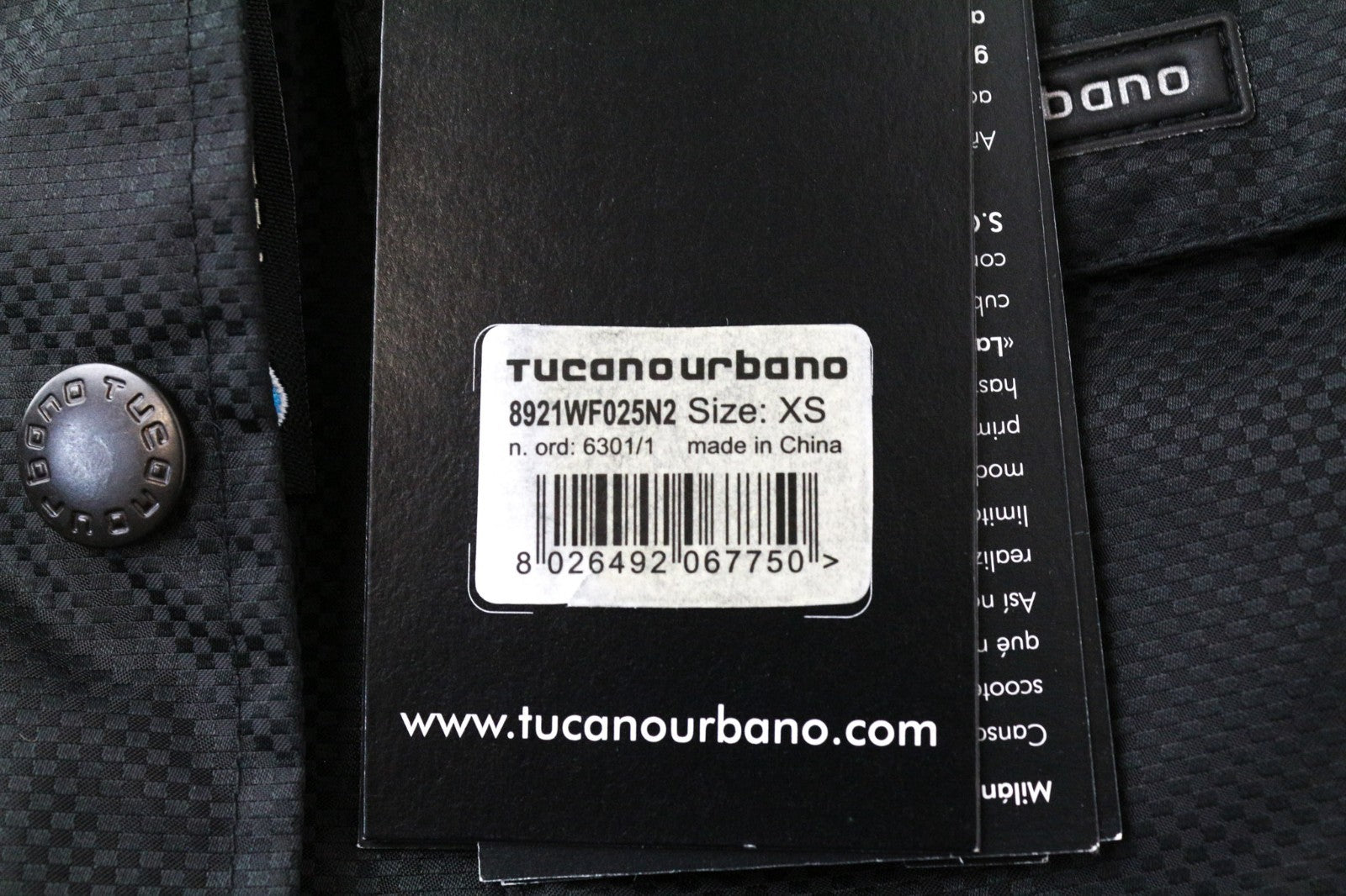 TUCANO URBANO Tina Women's Jacket XS Black Waterproof Windbreaker Motorbike