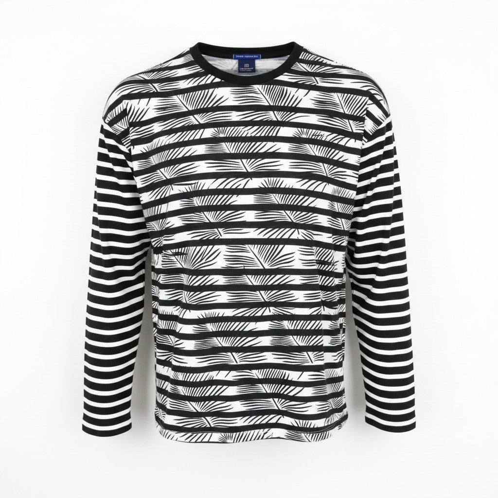 SCOTCH & SODA Ams Couture Men T-Shirt M Black White Cotton Patterned Pullover