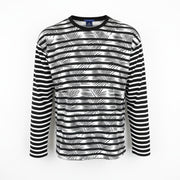 SCOTCH & SODA Ams Couture Men T-Shirt M Black White Cotton Patterned Pullover