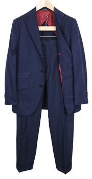SUITSUPPLY La Spalla Men Suit UK38R Classic Lined Pure Cotton Blue 2 Piece