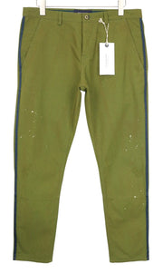 SCOTCH & SODA Ams Blauw Men Trousers W37 Slim Fit Painted Effect Green