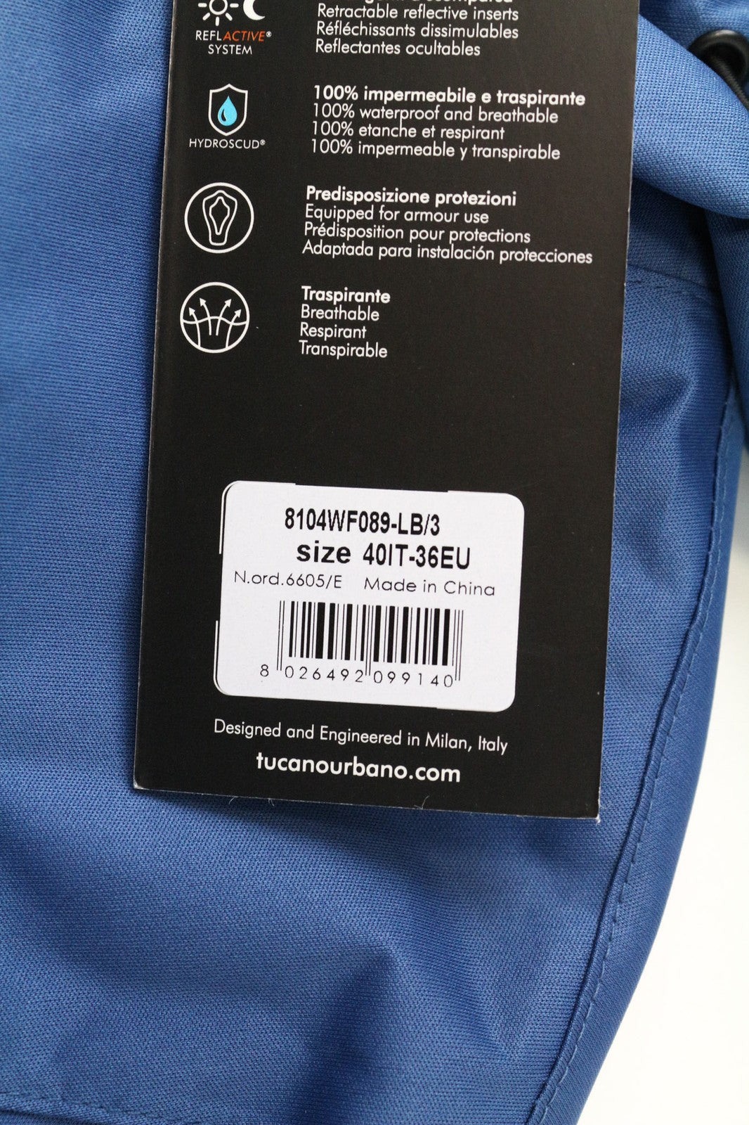 TUCANO URBANO Ire Women Jacket S Blue Waterproof Windproof Hooded Moto