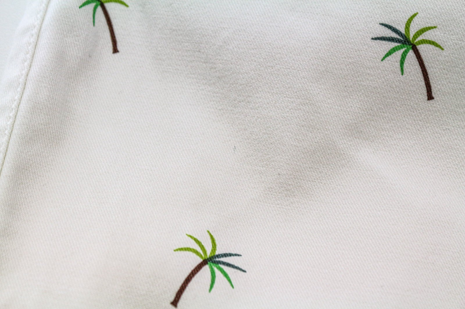 SCOTCH & SODA Dean Men Jeans W32/L32 Off-White Loose Taper Stretch Palm Trees