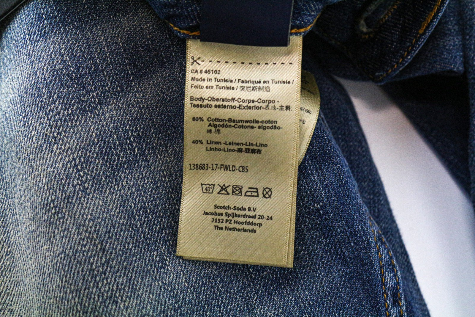 SCOTCH & SODA Bandit Women Jeans W28/L30 Linen Blue Distress Slim Tapered