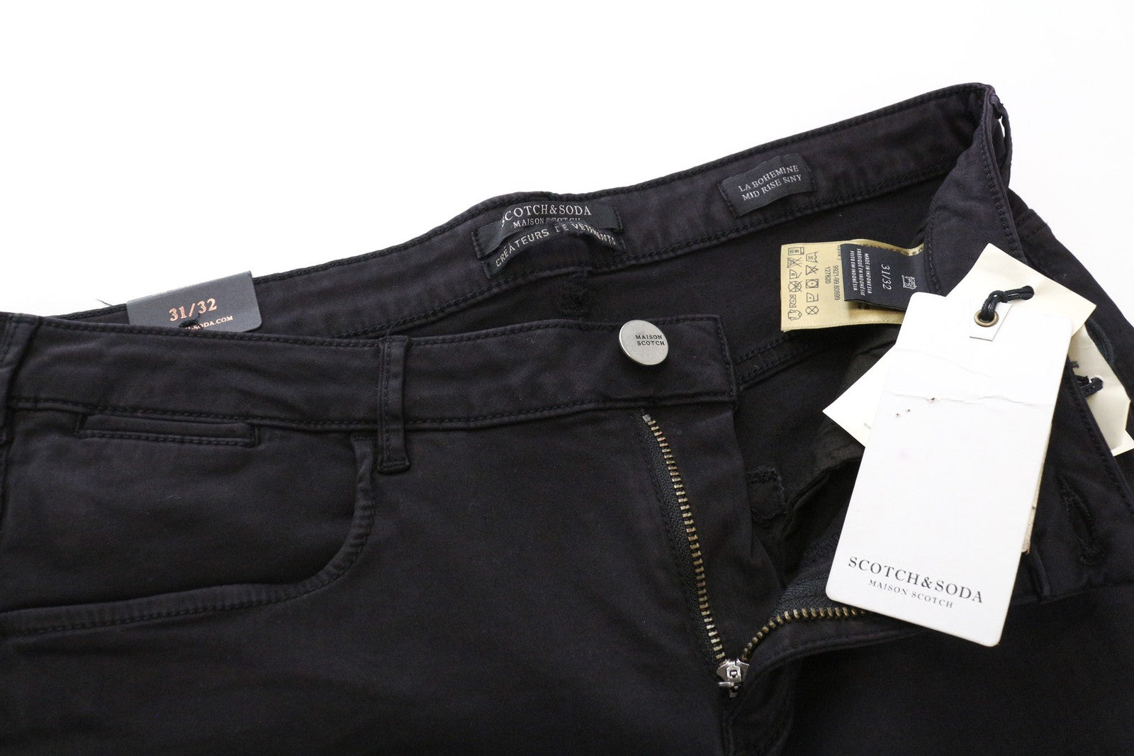 MAISON SCOTCH La Bohemiene Women Jeans W31/L32 Black Skinny Garment-Dyed