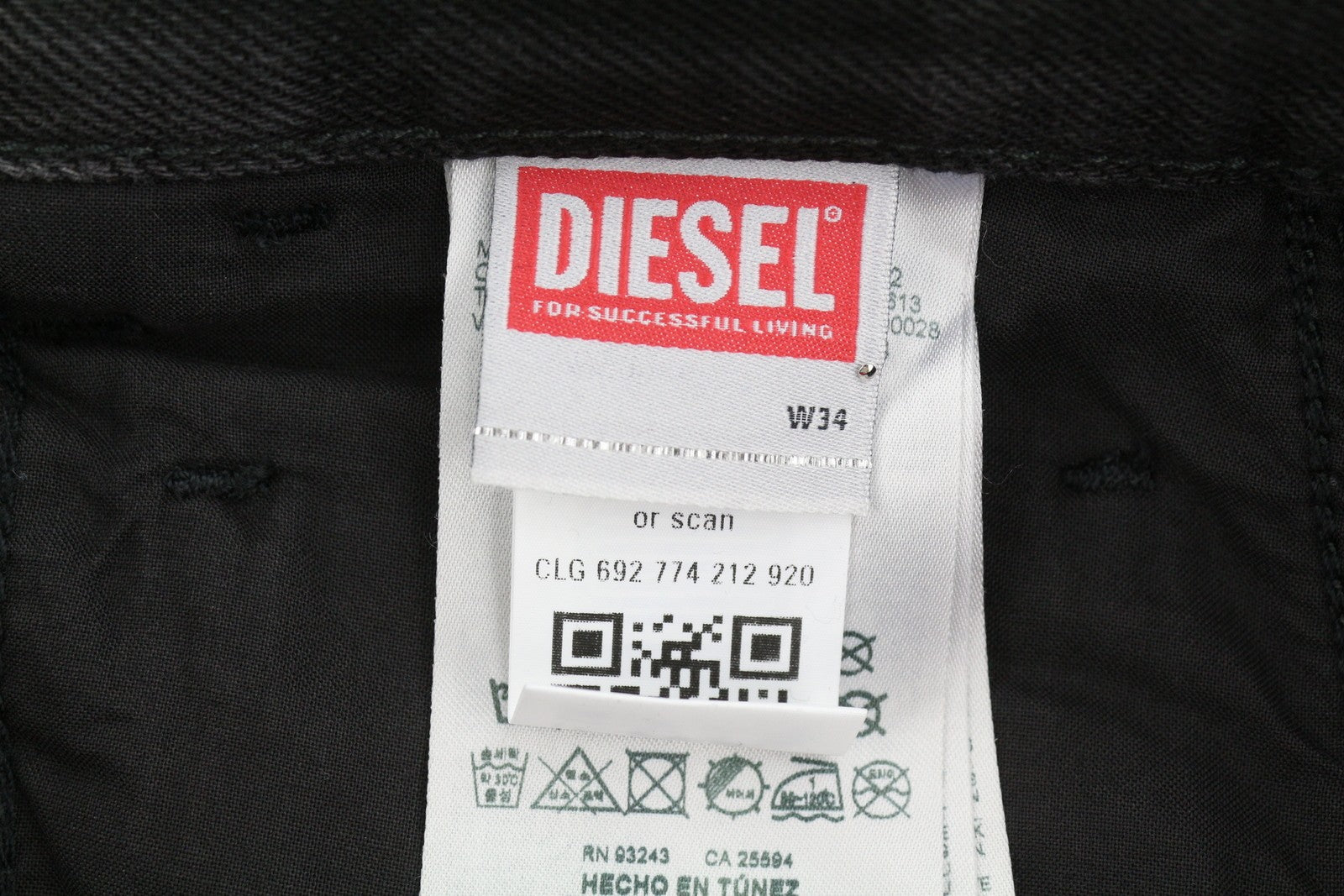 DIESEL D-Shift 09J96 Men Jeans W34/L30 Black Relaxed Fit Wide Leg Unisex RRP325