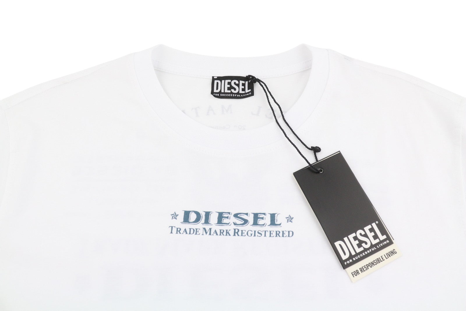 DIESEL T-Just-L4 Men T-Shirt 2XL White Cotton Tricot Crew Neck Short Sleeve
