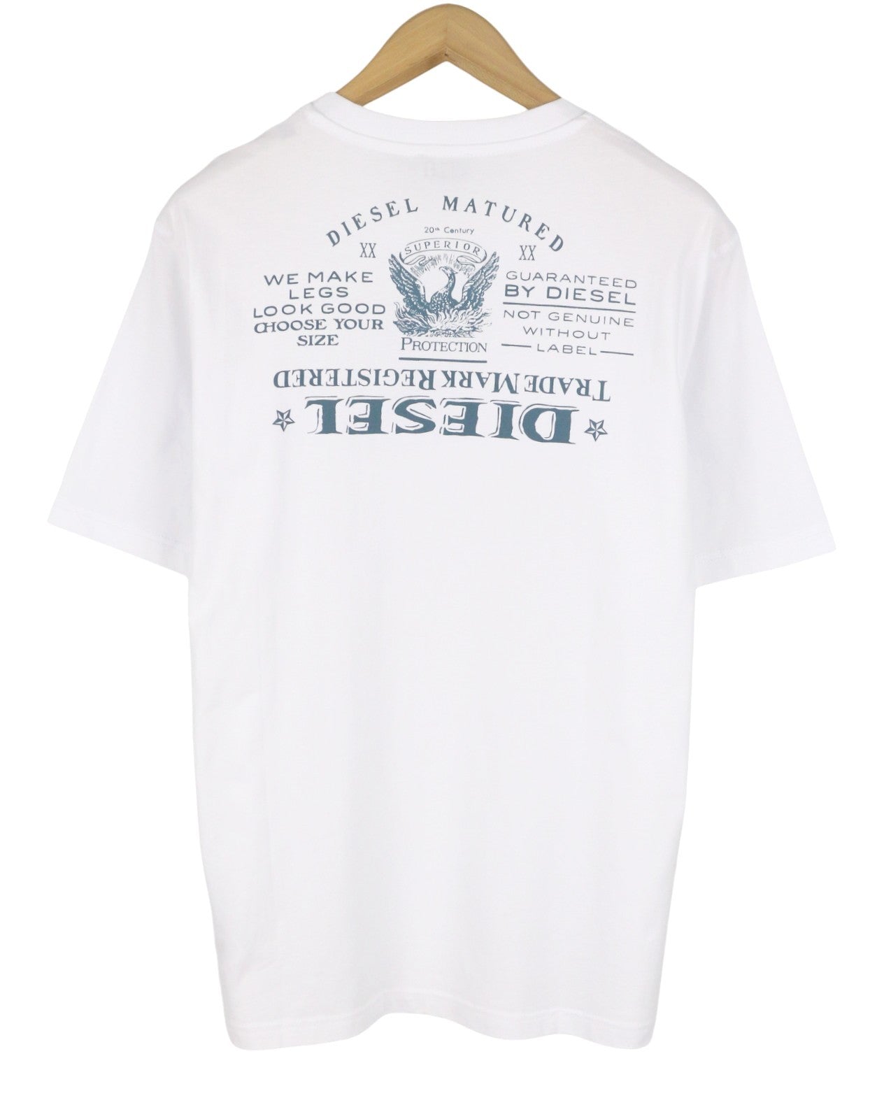 DIESEL T-Just-L4 Men T-Shirt XL White Cotton Tricot Crew Neck Short Sleeve