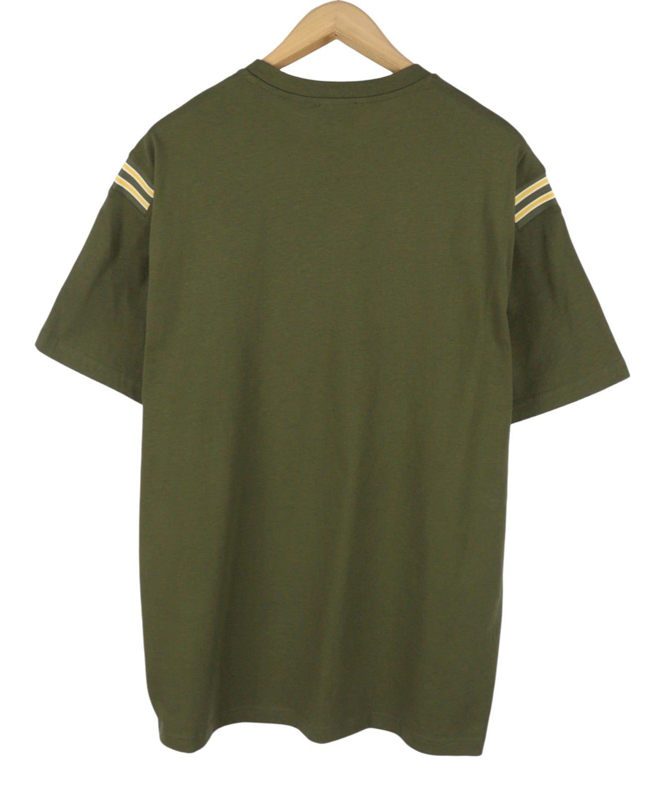 DIESEL T-Just-Rib Men T-Shirt 2XL Khaki Green Cotton Crew Neck Short Sleeved