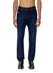 DIESEL 2023 D-Finitive 09F89 Men Jeans W32/L30 Blue Faded Tapered Fit RRP150