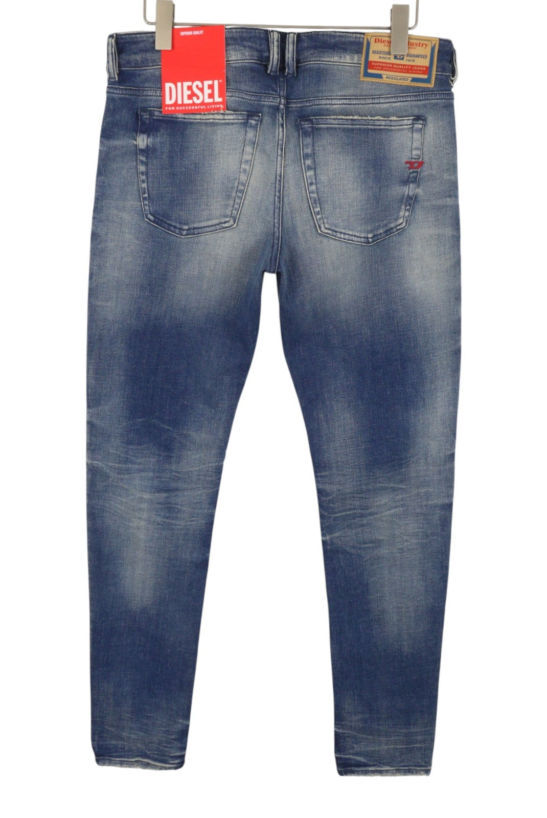 DIESEL 1979 Sleenker 09J24 Men Jeans W32/L32 Blue Faded Skinny Low Waist RRP250