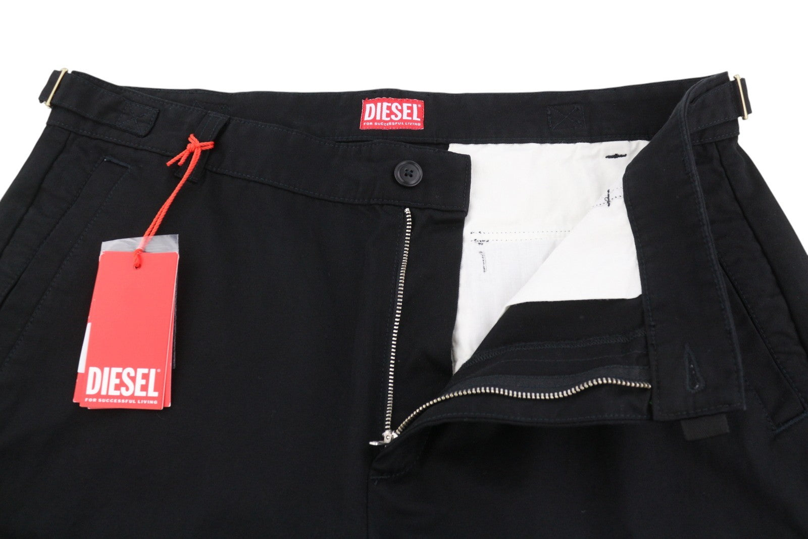 DIESEL P-Argym Men Trousers 56 W39 Black Roomy Knees Cargo RRP225