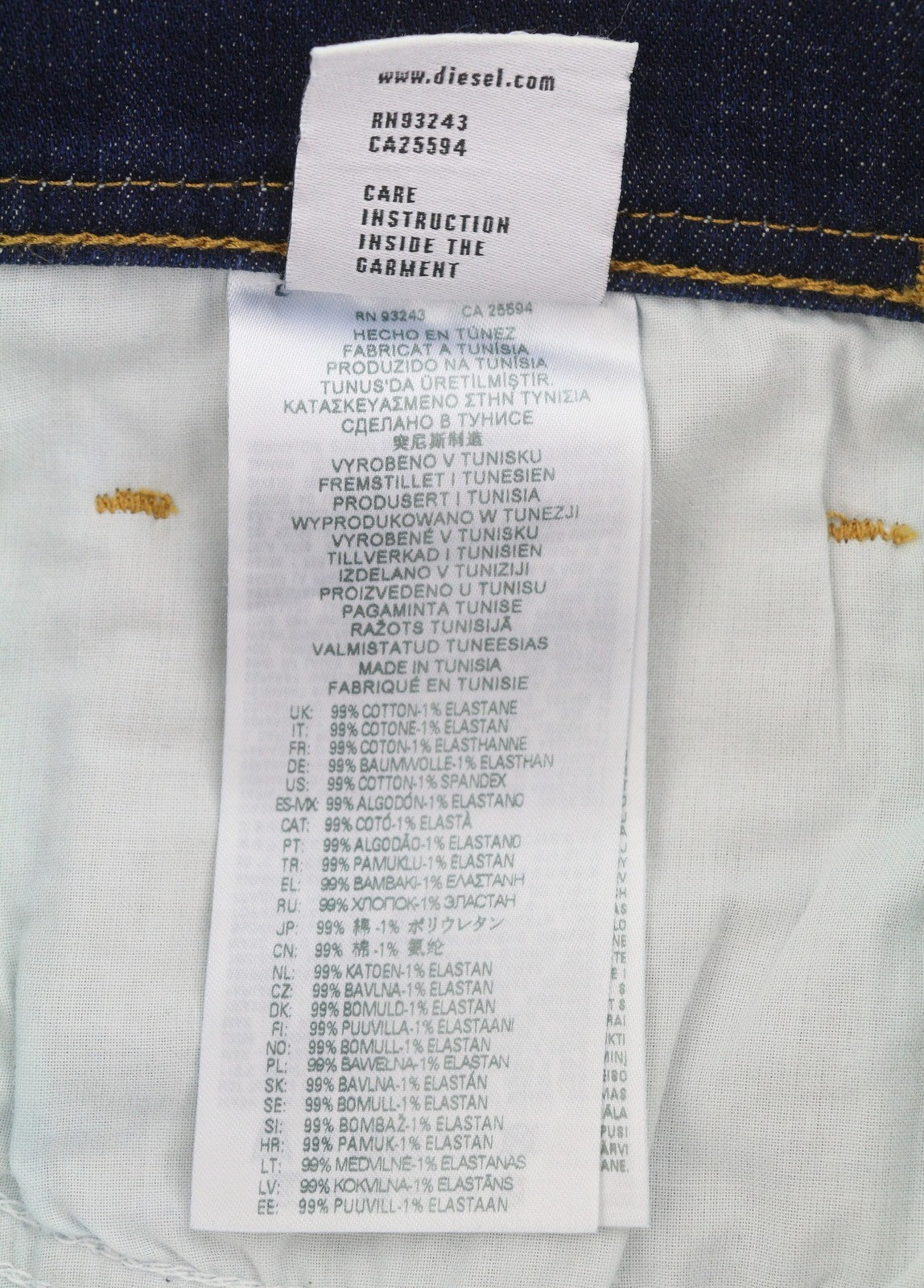 DIESEL 2023 D-Finitive 09F89 Men Jeans W34/L30 Blue Faded Tapered Fit RRP150