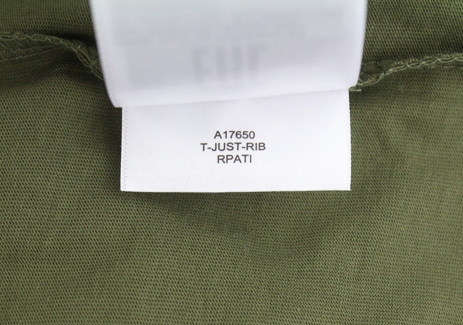 DIESEL T-Just-Rib Men T-Shirt L Khaki Green Cotton Crew Neck Short Sleeve
