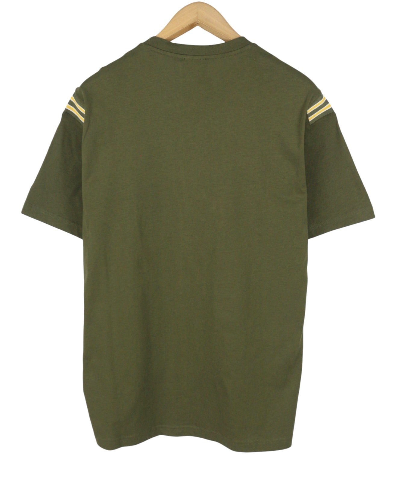DIESEL T-Just-Rib Men T-Shirt L Khaki Green Cotton Crew Neck Short Sleeve