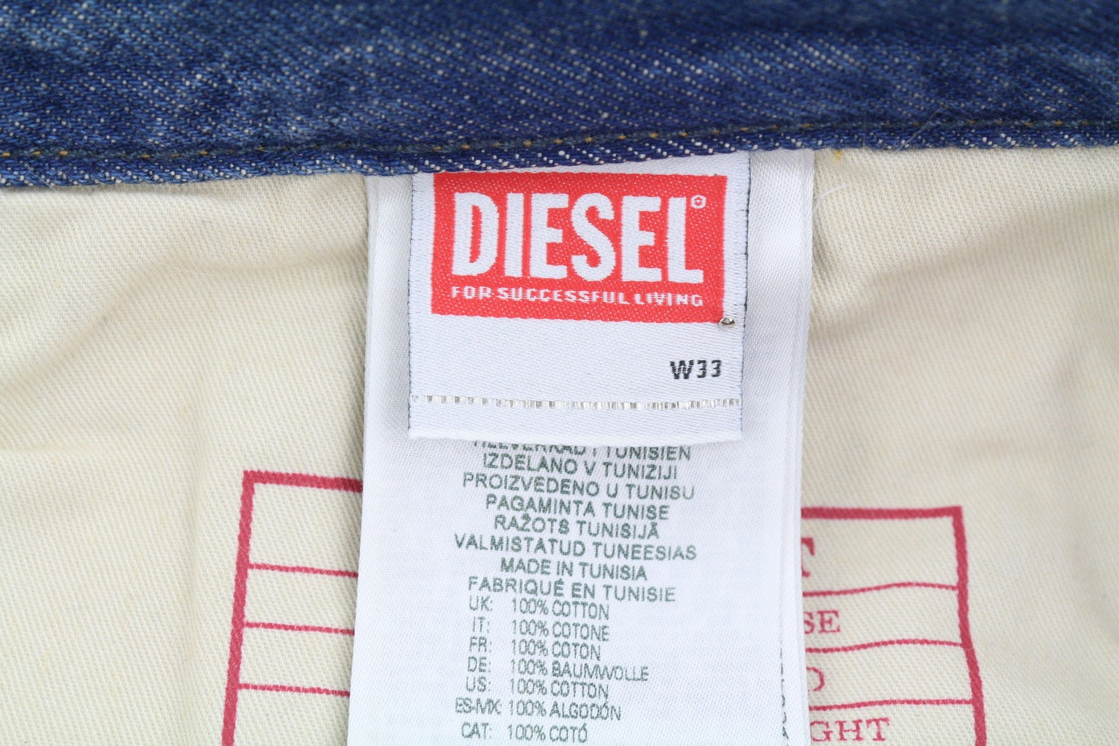 DIESEL 2001 D-Macro 0NJAN Men Jeans W33/L30 Blue Loose Fit Straight Leg RRP175