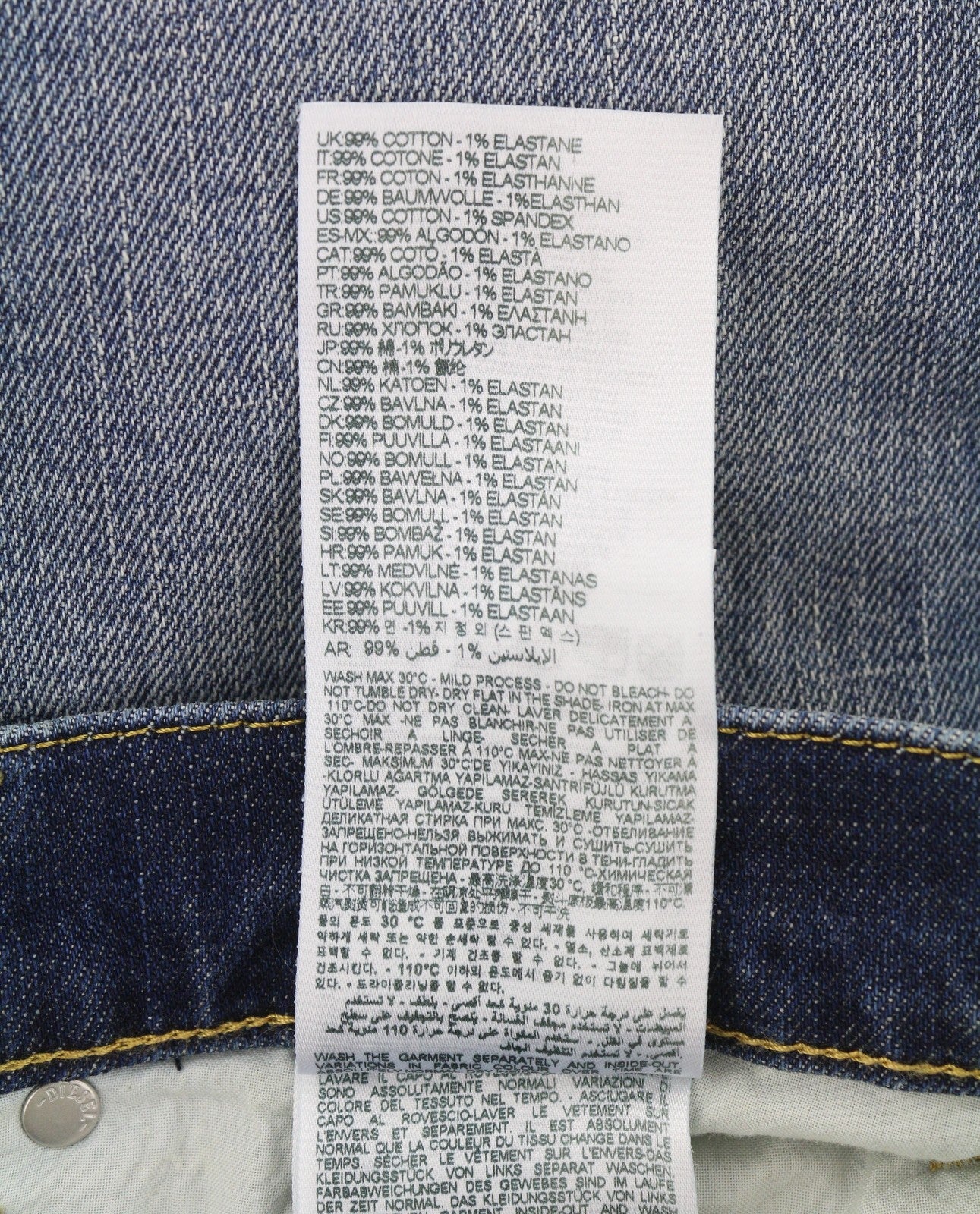 DIESEL 2019 D-Strukt R8I0C Men Jeans W34/L34 Blue Faded Distress RRP250