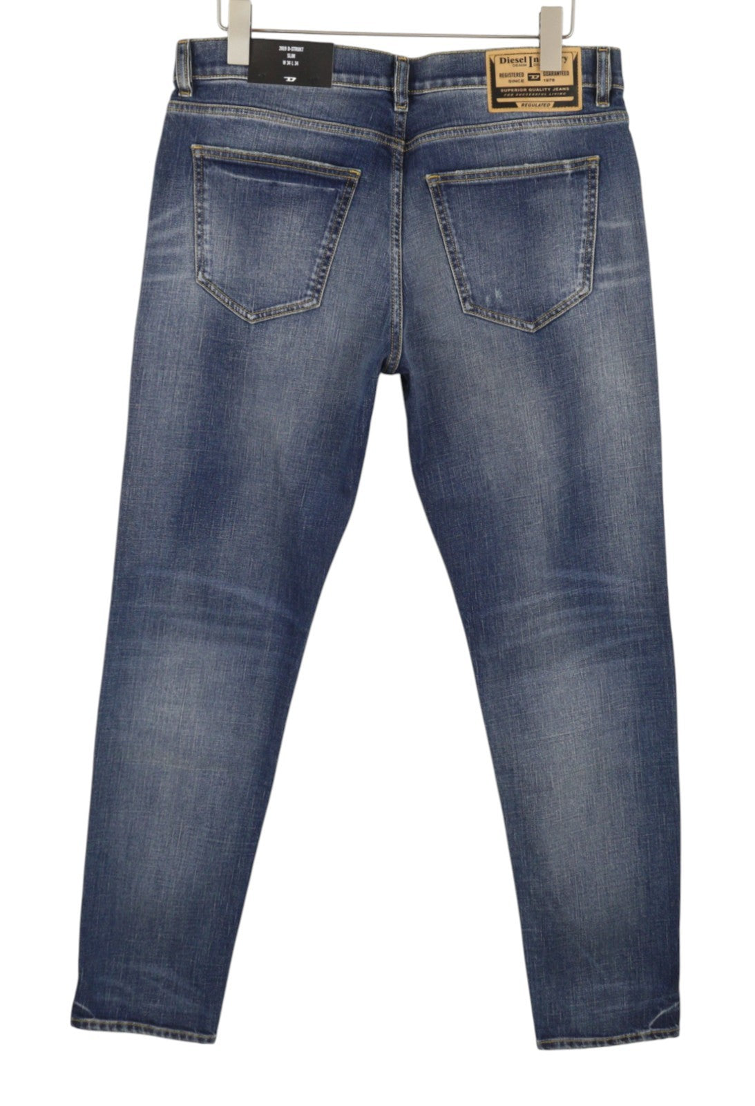 DIESEL 2019 D-Strukt R8I0C Men Jeans W34/L34 Blue Faded Distress RRP250