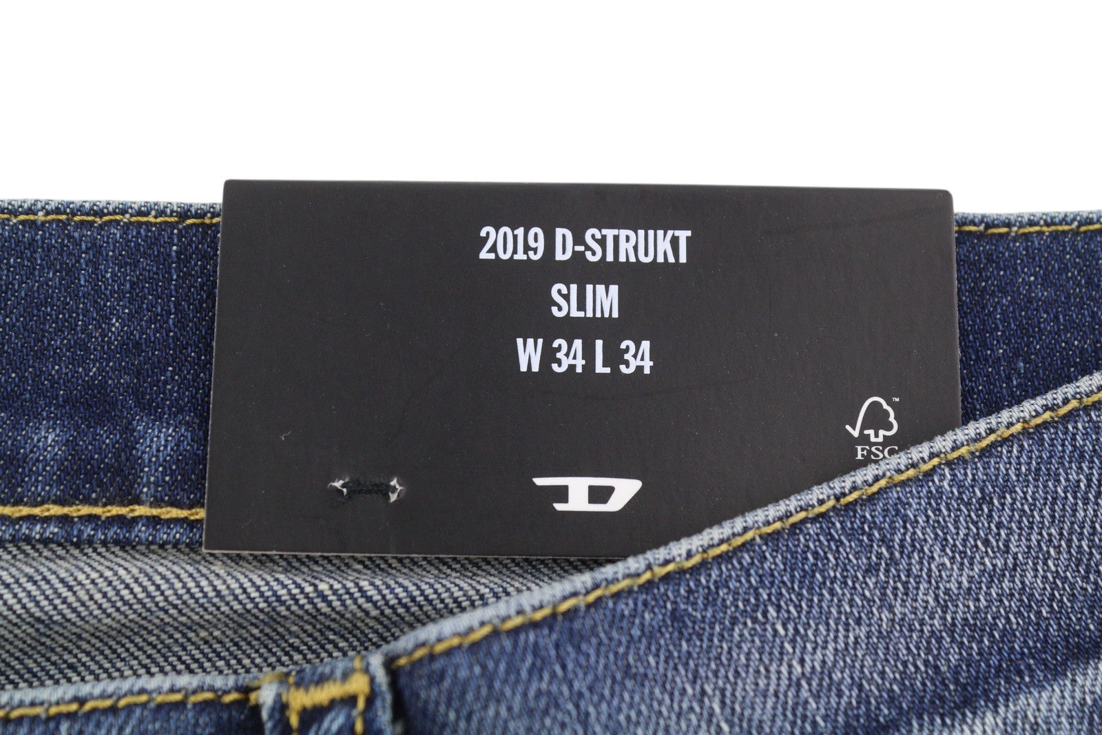 DIESEL 2019 D-Strukt R8I0C Men Jeans W34/L34 Blue Faded Distress RRP250
