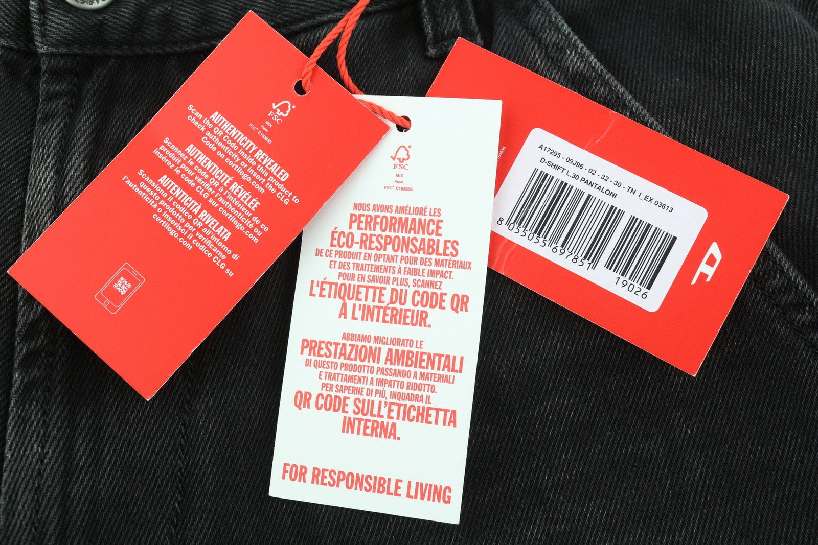 DIESEL D-Shift 09J96 Men Jeans W32/L30 Black Relaxed Fit Wide Leg Unisex RRP325