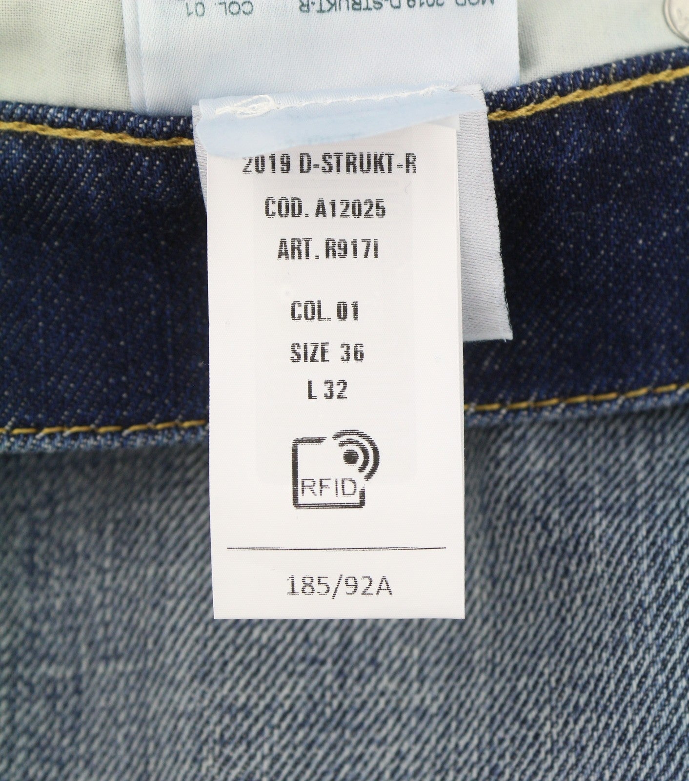 DIESEL 2019 D-Strukt R917I Men Jeans W36/L32 Blue Faded Distress Slim RRP195