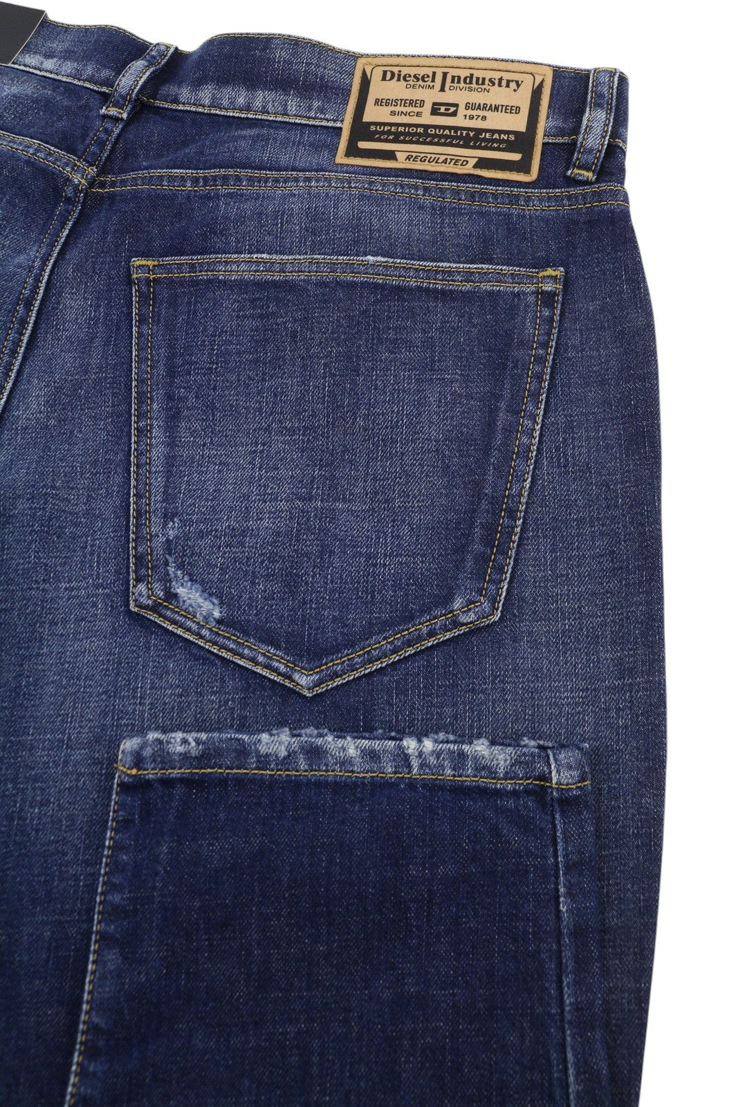 DIESEL 2019 D-Strukt R917I Men Jeans W36/L32 Blue Faded Distress Slim RRP195