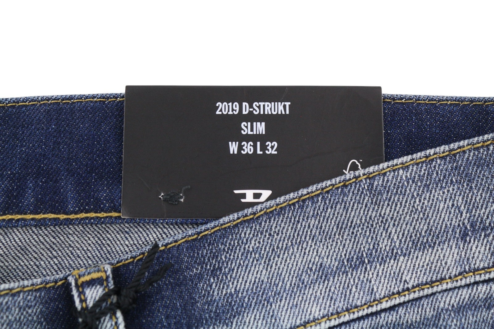 DIESEL 2019 D-Strukt R917I Men Jeans W36/L32 Blue Faded Distress Slim RRP195